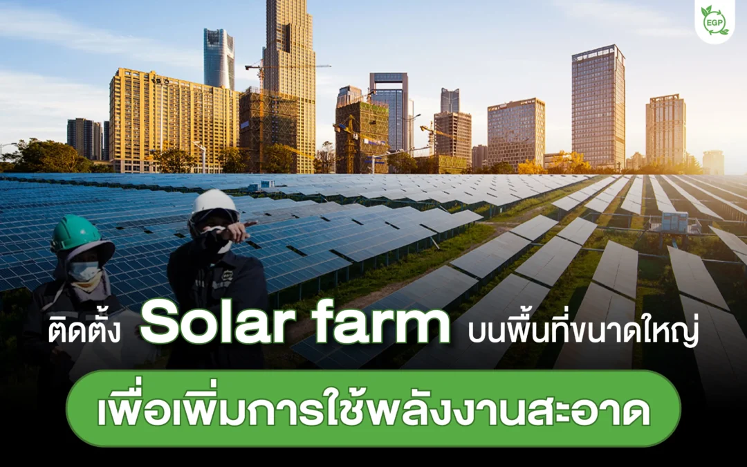 ติดตั้ง Solar farm บนพื้นที่ขนาดใหญ่ เพื่อเพิ่มการใช้พลังงานสะอาด